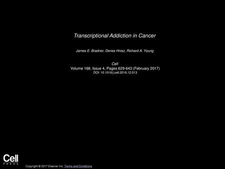 Transcriptional Addiction in Cancer