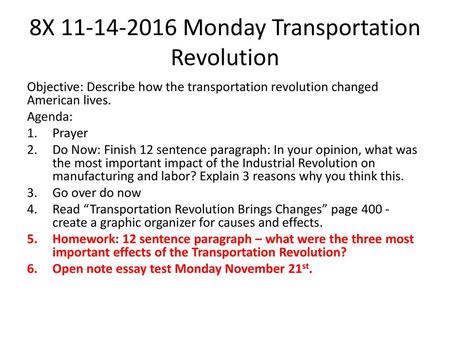 8X Monday Transportation Revolution