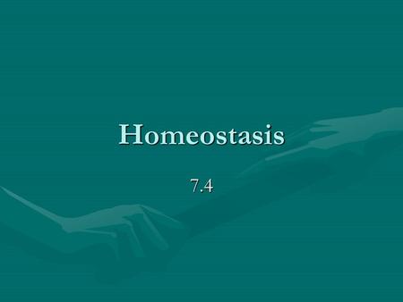 Homeostasis 7.4.