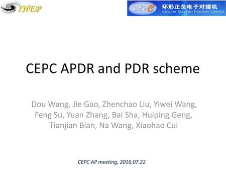 CEPC APDR and PDR scheme