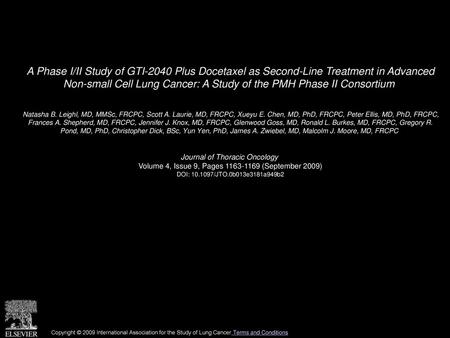 A Phase I/II Study of GTI-2040 Plus Docetaxel as Second-Line Treatment in Advanced Non-small Cell Lung Cancer: A Study of the PMH Phase II Consortium 