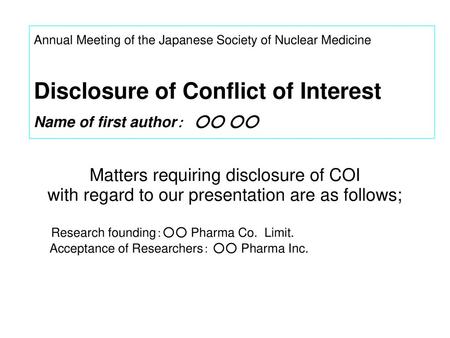 Matters requiring disclosure of COI