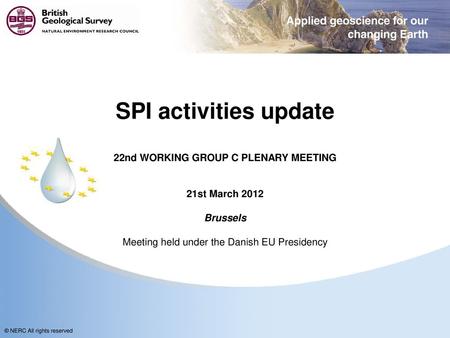 SPI activities update 22nd WORKING GROUP C PLENARY MEETING