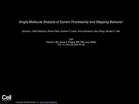 Single-Molecule Analysis of Dynein Processivity and Stepping Behavior