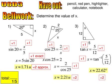pencil, red pen, highlighter, calculator, notebook