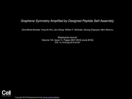 Graphene Symmetry Amplified by Designed Peptide Self-Assembly