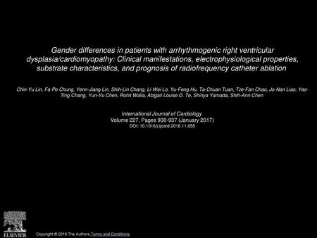 Gender differences in patients with arrhythmogenic right ventricular dysplasia/cardiomyopathy: Clinical manifestations, electrophysiological properties,