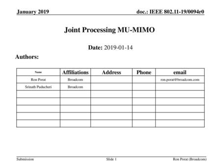 Joint Processing MU-MIMO