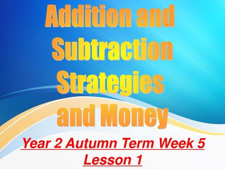Year 2 Autumn Term Week 5 Lesson 1