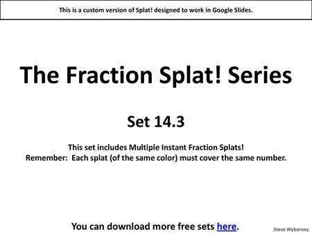 The Fraction Splat! Series