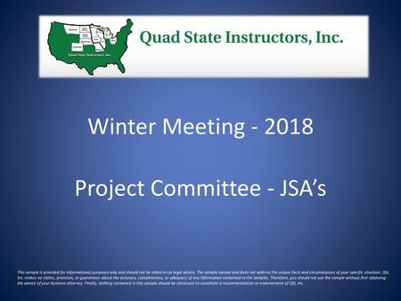 Project Committee - JSA’s