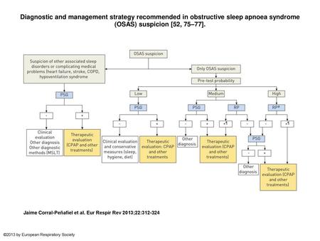 Diagnostic and management strategy recommended in obstructive sleep apnoea syndrome (OSAS) suspicion [52, 75–77]. Diagnostic and management strategy recommended.
