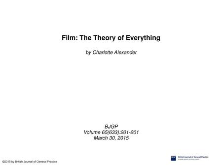 Film: The Theory of Everything