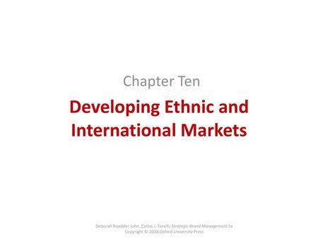 Developing Ethnic and International Markets