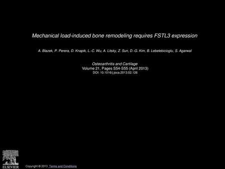 Mechanical load-induced bone remodeling requires FSTL3 expression