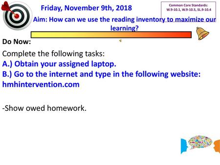 Aim: How can we use the reading inventory to maximize our learning?