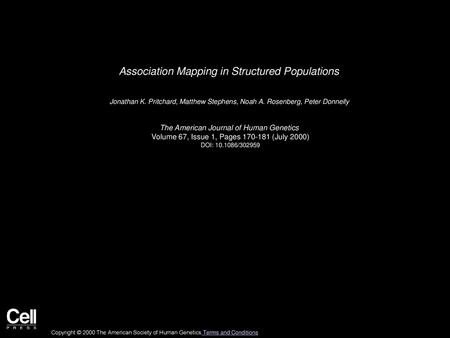 Association Mapping in Structured Populations