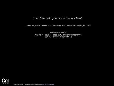 The Universal Dynamics of Tumor Growth