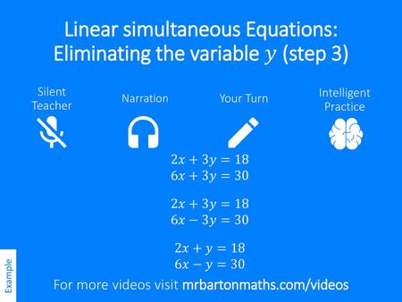 Linear simultaneous Equations: Eliminating the variable 