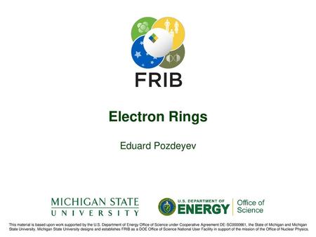 Electron Rings Eduard Pozdeyev.