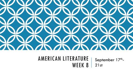 American Literature Week 8