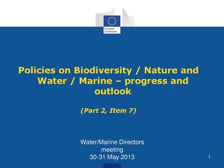 Water/Marine Directors meeting May 2013