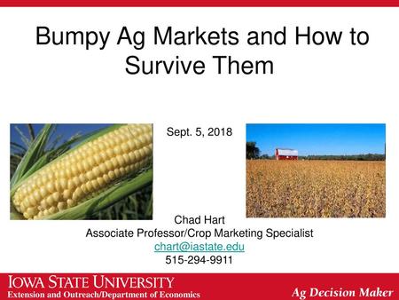 Bumpy Ag Markets and How to Survive Them