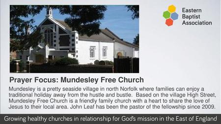 Prayer Focus: Mundesley Free Church