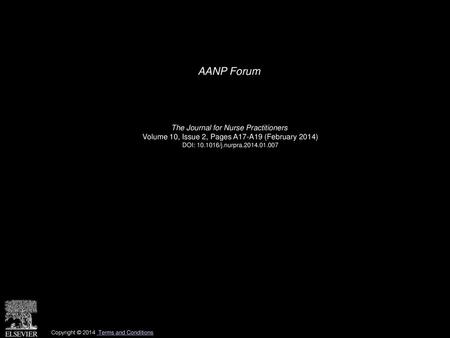 AANP Forum The Journal for Nurse Practitioners