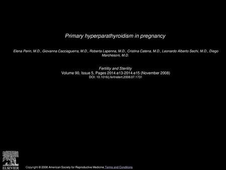 Primary hyperparathyroidism in pregnancy