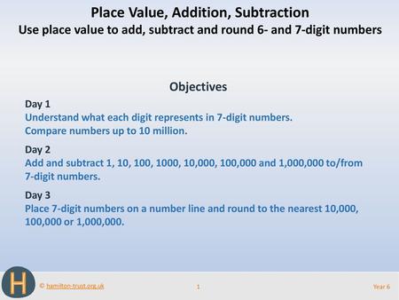Place Value, Addition, Subtraction