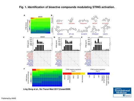 Identification of bioactive compounds modulating STING activation