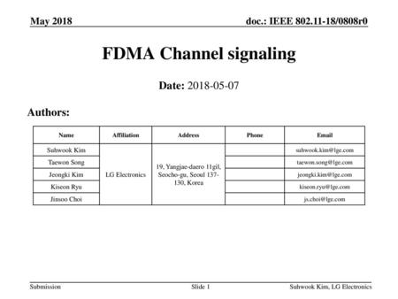 FDMA Channel signaling