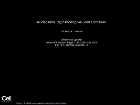 Nucleosome Repositioning via Loop Formation