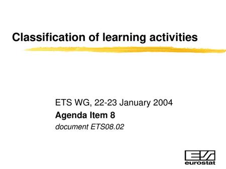 Classification of learning activities