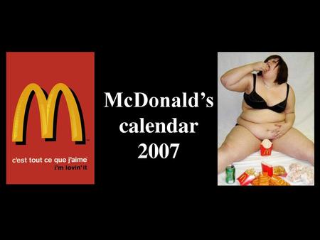 McDonald’s calendar 2007.
