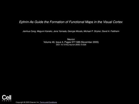 Ephrin-As Guide the Formation of Functional Maps in the Visual Cortex