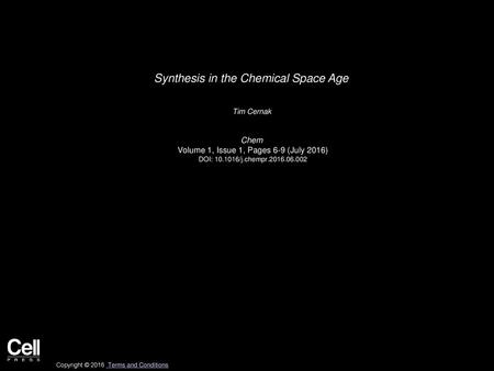 Synthesis in the Chemical Space Age