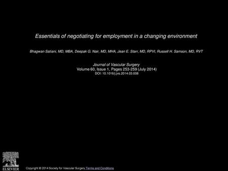 Essentials of negotiating for employment in a changing environment