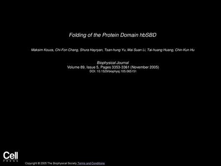 Folding of the Protein Domain hbSBD