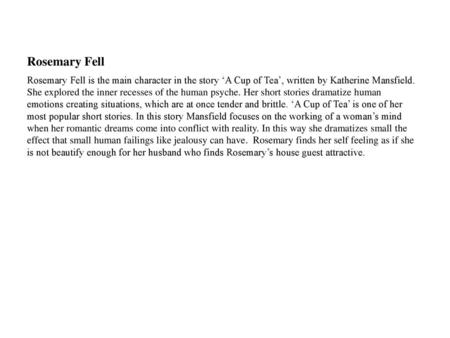 I Feel Pretty A Cup Of Tea By Katherine Mansfield Anita Goodgrade Ppt Download I Feel Pretty A Cup Of Tea By Katherine Mansfield Anita Goodgrade Ppt Download