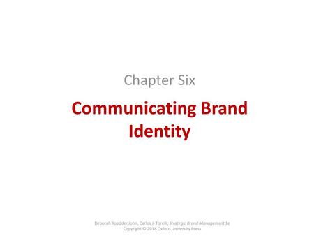 Communicating Brand Identity