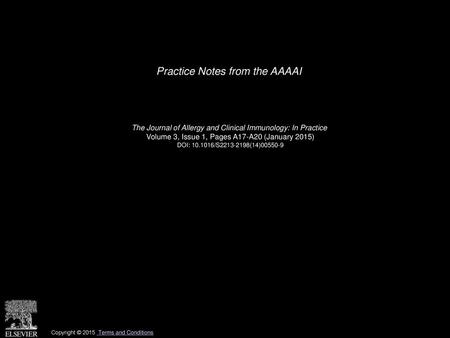 Practice Notes from the AAAAI