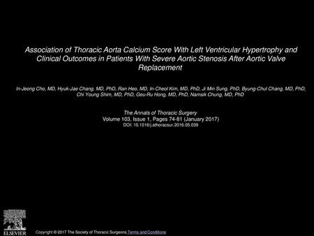 Association of Thoracic Aorta Calcium Score With Left Ventricular Hypertrophy and Clinical Outcomes in Patients With Severe Aortic Stenosis After Aortic.