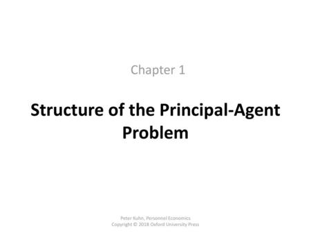 Structure of the Principal-Agent Problem