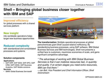 Shell – Bringing global business closer together with IBM and SAP