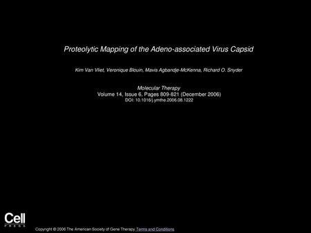 Proteolytic Mapping of the Adeno-associated Virus Capsid