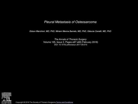 Pleural Metastasis of Osteosarcoma