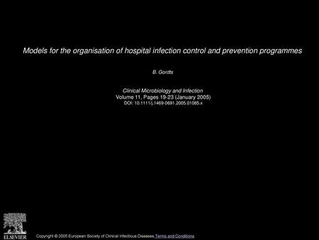 B. Gordts  Clinical Microbiology and Infection 