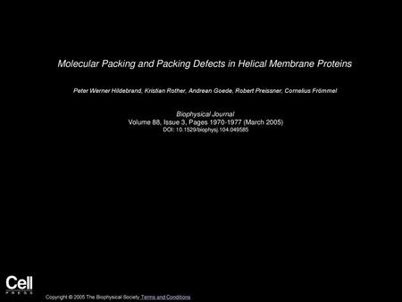 Molecular Packing and Packing Defects in Helical Membrane Proteins